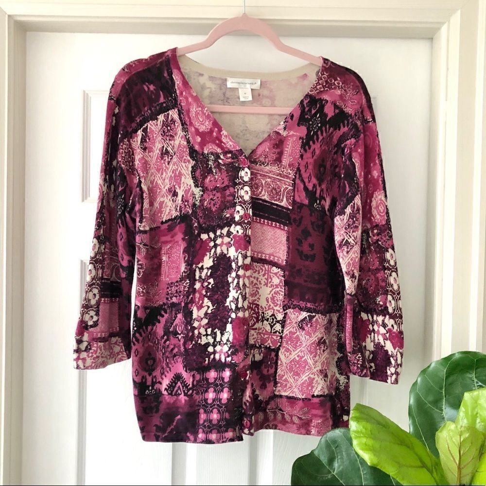 Christopher & Banks Pink Button Down Cardigan